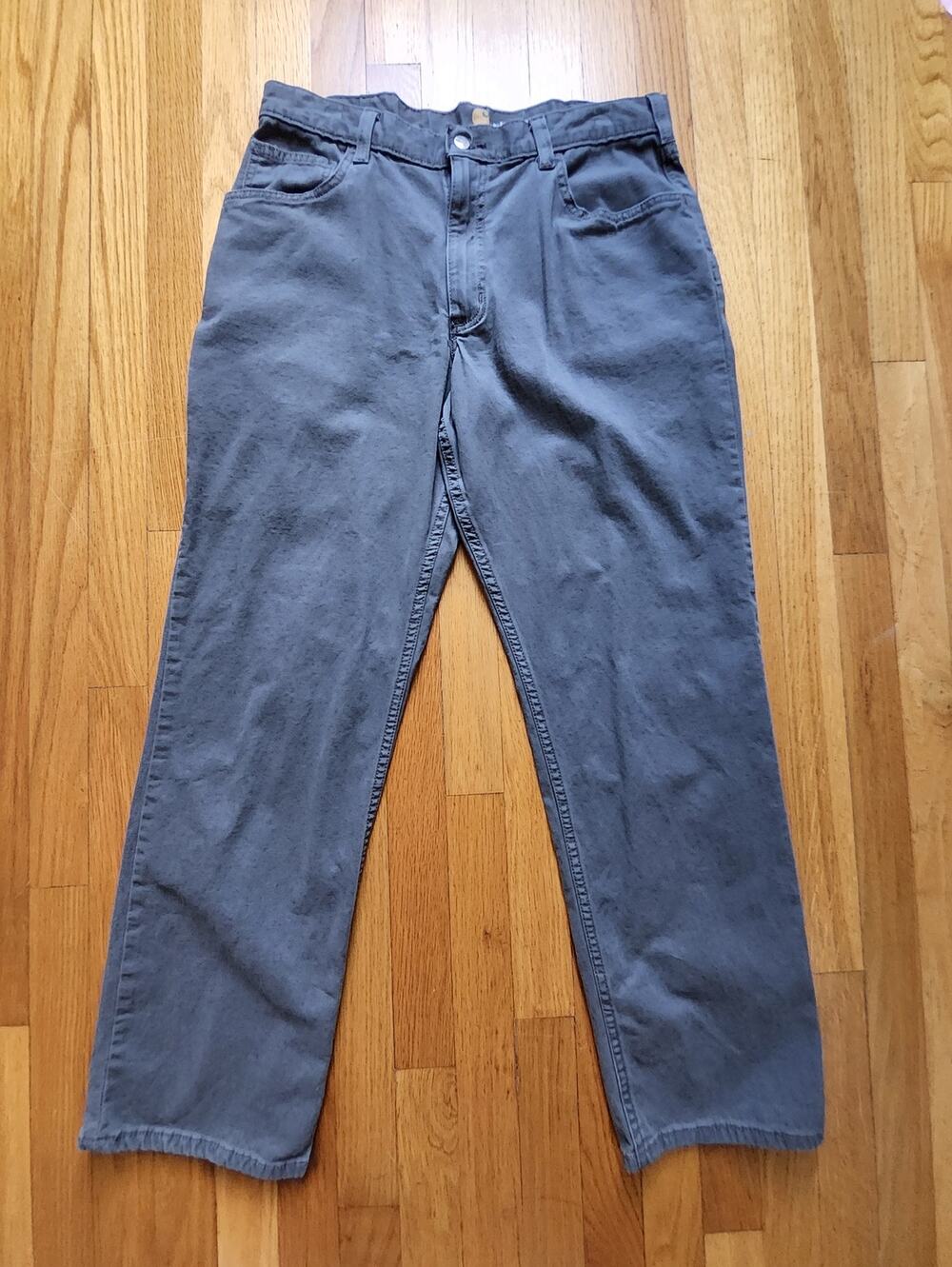 Carhartt 102517 Rigby Pants Mens 34x32 Gravel Rugged Flex Relaxed Straight